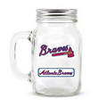 ATLANTA BRAVES GLASS MASON JAR w/chocolate baseballs